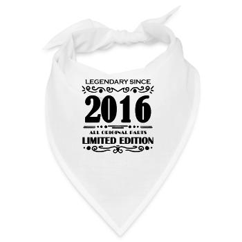 2016 - Baujahr 2016 - Jahrgang 2016 - Bandana - Weiß - Vorne