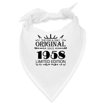 1958 - Baujahr 1958 - Jahrgang 1958 - Bandana - Weiß - Vorne