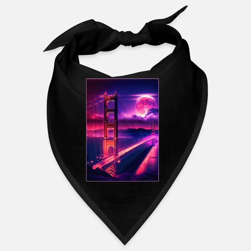 San Francisco Vaporwave Esthétique Style Rétro Art Bandana