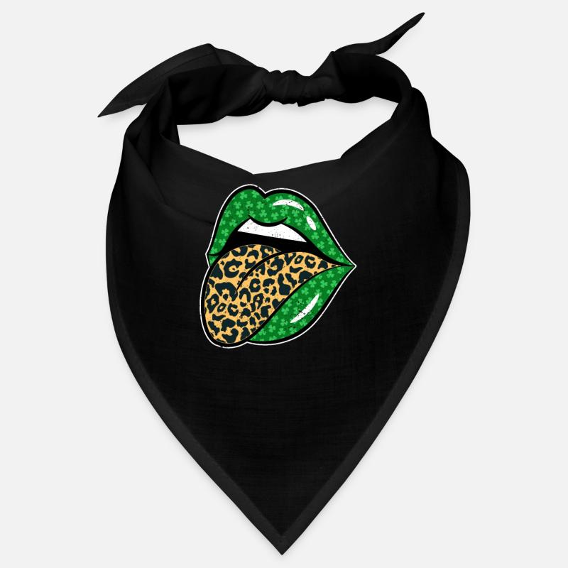 Green Lips Leopard Print Tongue from St Patricks Bandana