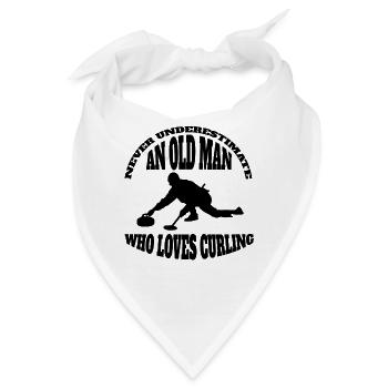 Curling Stein Curl Curler Curlingstein Geschenk - Bandana - Weiß - Vorne