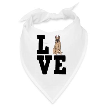 Malinois - Bandana - Weiß - Vorne