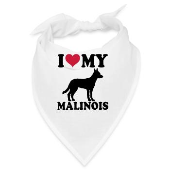 Malinois - Bandana - Weiß - Vorne
