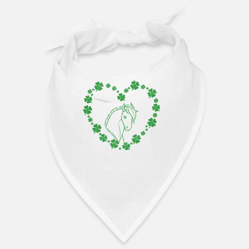 Kleeblatt Herz Pferd Klee St. Patricks Day Irish Bandana