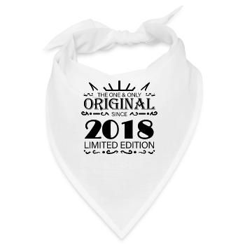 2018 - Baujahr 2018 - Jahrgang 2018 - Bandana - Weiß - Vorne