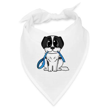 Landseer Hunde Motiv Hundebesitzer - Bandana - Weiß - Vorne