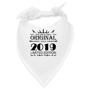 2019 - Baujahr 2019 - Jahrgang 2019 - Bandana - Weiß - Vorne