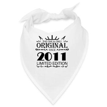 2011 - Baujahr 2011 - Jahrgang 2011 - Bandana - Weiß - Vorne