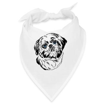 Shih Tzu Hund - Bandana - Weiß - Vorne