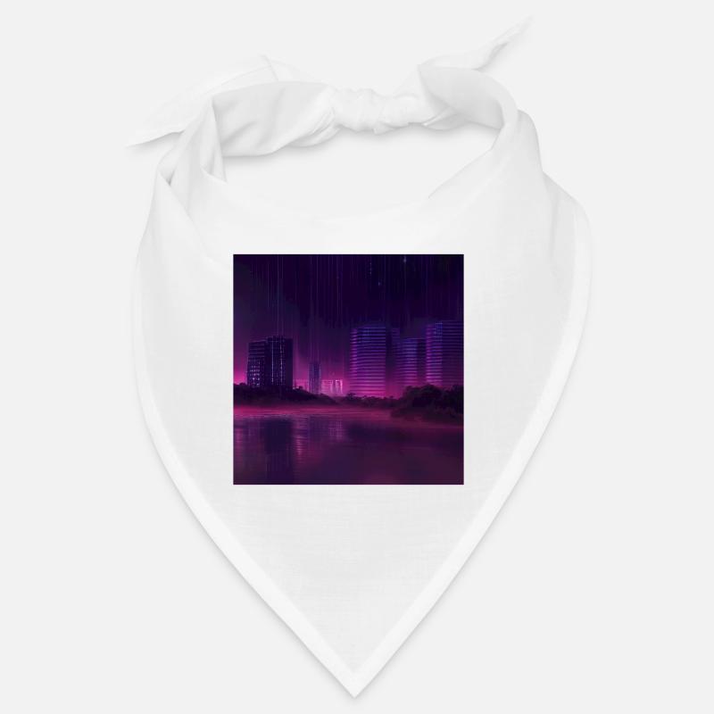 Retrowave Synthwave 80s Future city Design Bandana