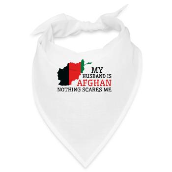 Nichts macht mir Angst Afghanischer Ehemann - Bandana - Weiß - Vorne