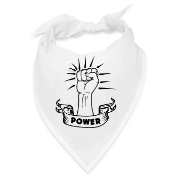 Kraftfaust-Handausdruck - Bandana - Weiß - Vorne
