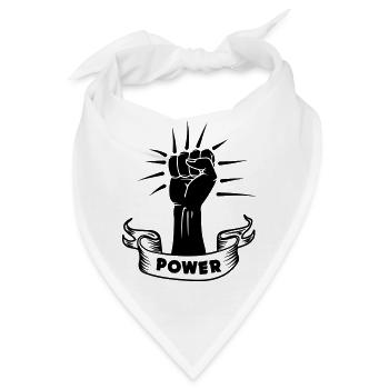 Power schwarze Faust - Bandana - Weiß - Vorne