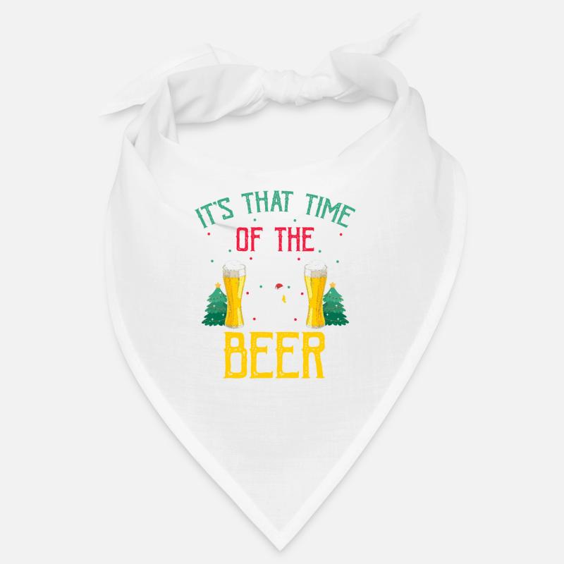 C’est le temps de la bière rétro drôle de Noël Bandana