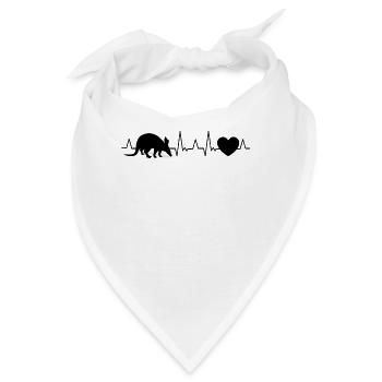 Erdferkel Herzschlag - Bandana - Weiß - Vorne