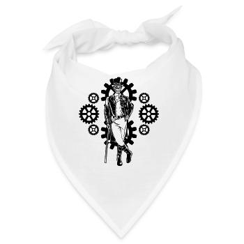 Steampunk Dampf Punk - Bandana - Weiß - Vorne