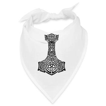 Thors Hammer Mjolnir Wikinger Nordische Mythologie - Bandana - Weiß - Vorne