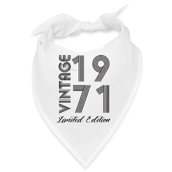 Vintage 1971 Vintage Geburtstag Retro Vintage - Bandana - Weiß - Vorne