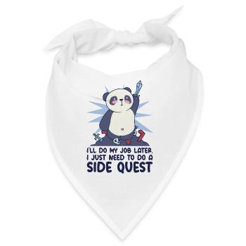 Prokrastinierender Panda-Liebhaber Side Quest - Bandana - Weiß - Vorne