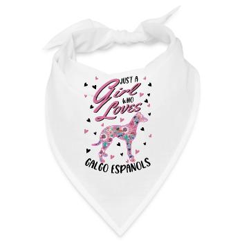 Galgo Espanol Mädchen Spanischer Windhund Galgo - Bandana - Weiß - Vorne