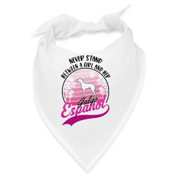 Galgo Espanol Mädchen Spanischer Windhund Galgo - Bandana - Weiß - Vorne