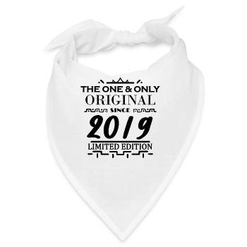 2019 - Baujahr 2019 - Jahrgang 2019 - Bandana - Weiß - Vorne
