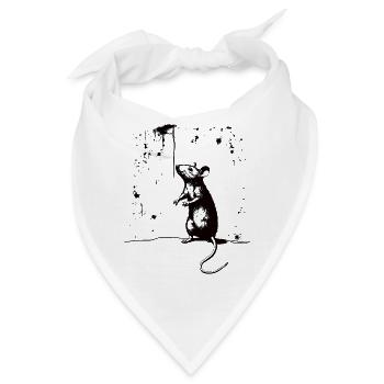 Rat Stencil Art White and Black - Bandana - Weiß - Vorne