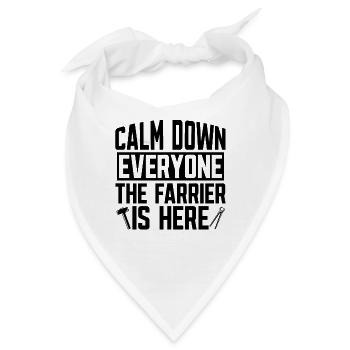 Calm Down Everyone Farrier Horseshoe Farriers - Bandana - Weiß - Vorne