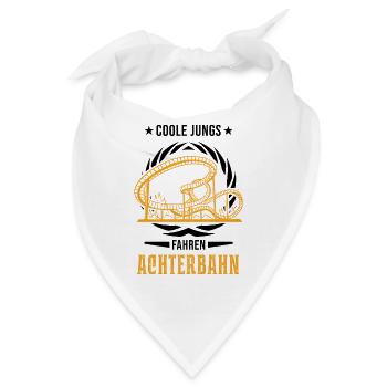 Coole Jungs fahren Achterbahn Achterbahnfahrt - Bandana - Weiß - Vorne
