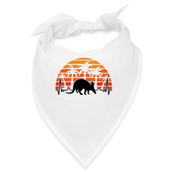 Erdferkel Herzschlag Retro - Bandana - Weiß - Vorne