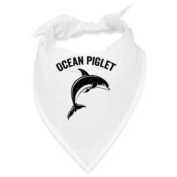 Lustiges Delphin-Ozean-Ferkel - Bandana - Weiß - Vorne