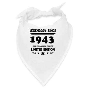 1943 - Jahrgang 1943 - Baujahr 1943 - Bandana - Weiß - Vorne