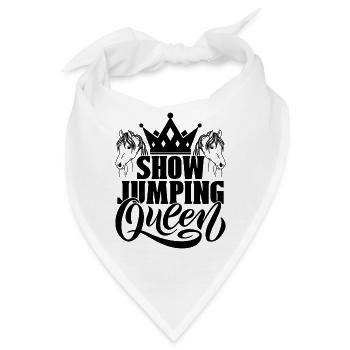 Show Jumping Queen Loves Horse Jumping Show Jumper - Bandana - Weiß - Vorne