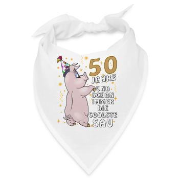 50 JAHRE DIE COOLSTE SAU GEBURTSTAG - Bandana - Weiß - Vorne