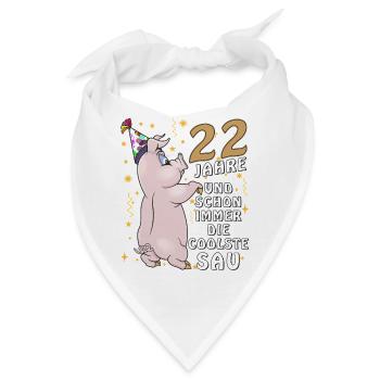 22 JAHRE DIE COOLSTE SAU GEBURTSTAG - Bandana - Weiß - Vorne