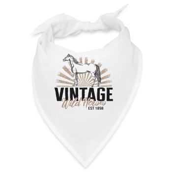 Cowboyhemd, Vintage Wildpferde est 1898 - Bandana - Weiß - Vorne
