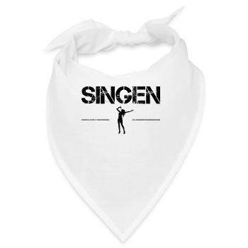 singen - Bandana - Weiß - Vorne