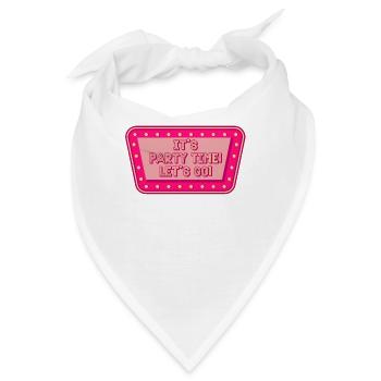 Party Time Retro Light Glowing Straßenschild - Bandana - Weiß - Vorne