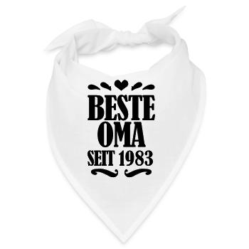 Beste Oma seit 1983 - Geschenk für die beste Oma - Bandana - Weiß - Vorne