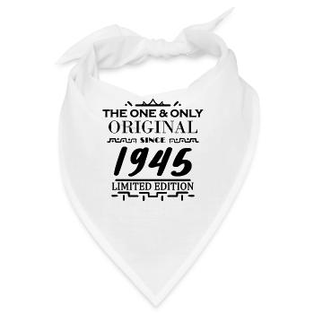 1945 - Baujahr 1945 - Jahrgang 1945 - Bandana - Weiß - Vorne