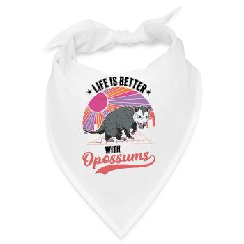 Das Leben ist besser mit Opossums Beutelratte - Bandana - Weiß - Vorne