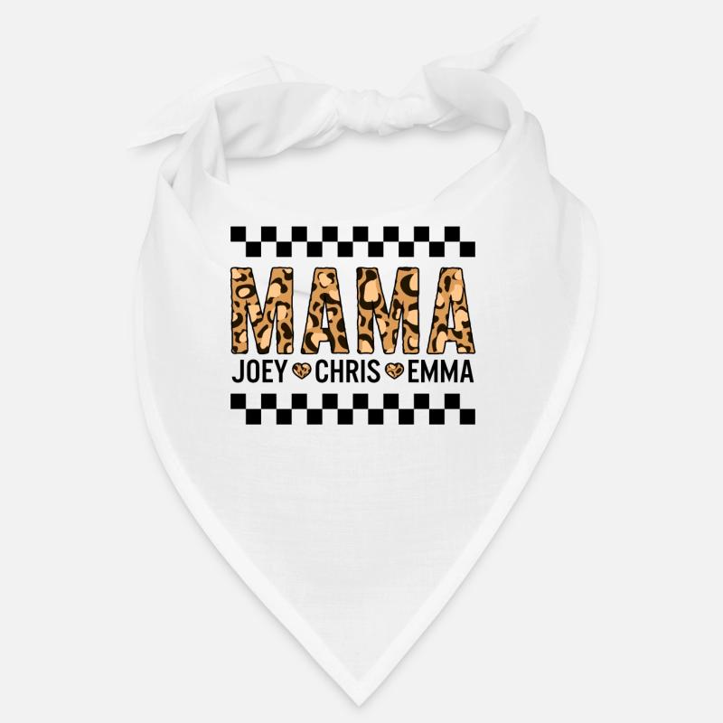 Mutter-Shirt, Mama Leopard Print Customize Tee, Bandana