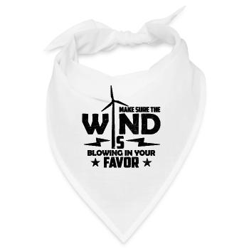 Make Sure The Wind Is Windmill Turbine Technician - Bandana - Weiß - Vorne