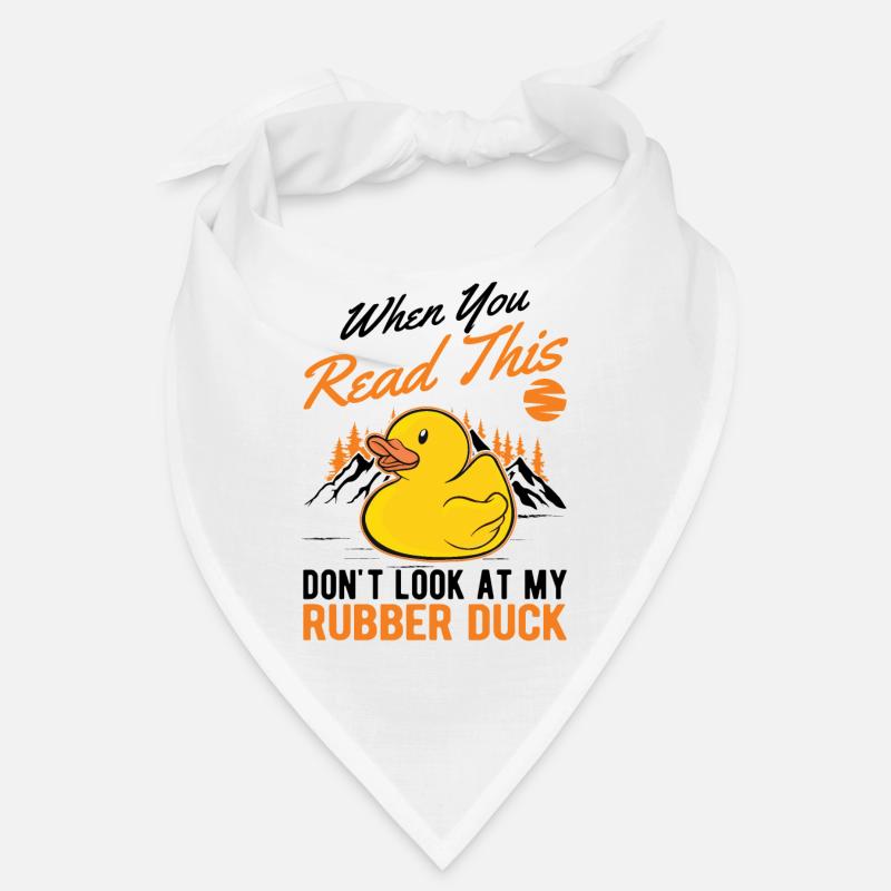 Gummiente Geschenk Quietscheente Badeente - Bandana - Weiß