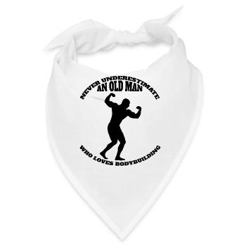 Bodybuilder Sportler Krafttraining Fitness Muskel - Bandana - Weiß - Vorne