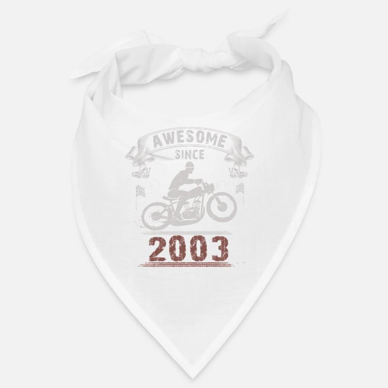 Awesome since 2003, Biker 20. Geburtstag - Bandana - Weiß