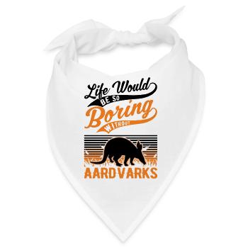 Erdferkel Geschenk Aardvark - Bandana - Weiß - Vorne