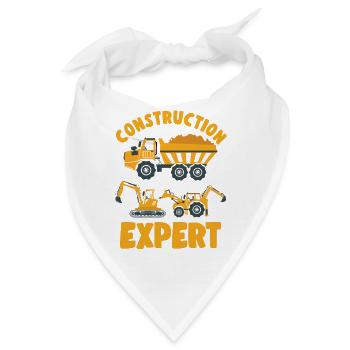 Construction Truck Excavator Digger Expert Idea - Bandana - Weiß - Vorne
