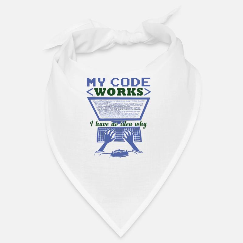 Funny Code Joke Coding - Bandana - white