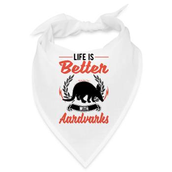 Das Leben ist besser mit Erdferkel - Bandana - Weiß - Vorne